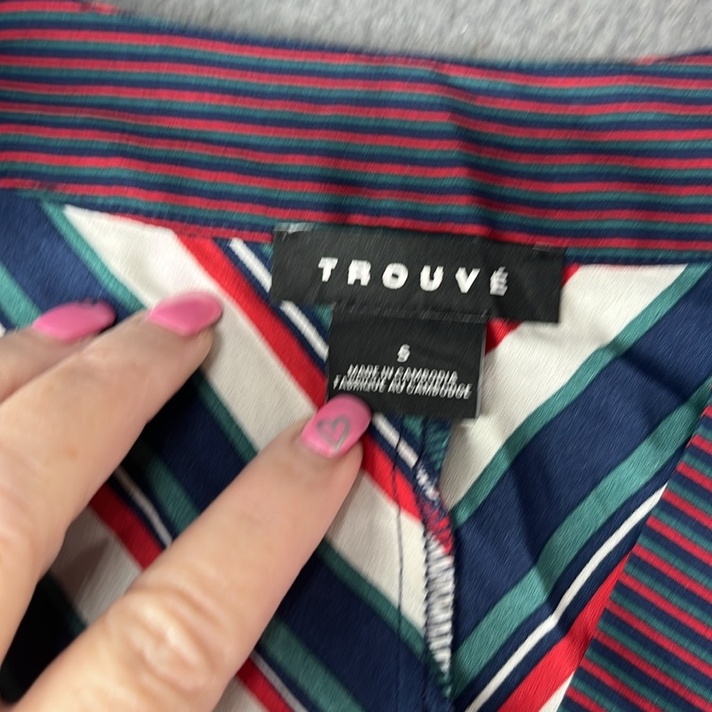 Trouve Multicolor Striped Blouse - image 5